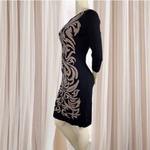 Nine West Black and Cream Midi Dress